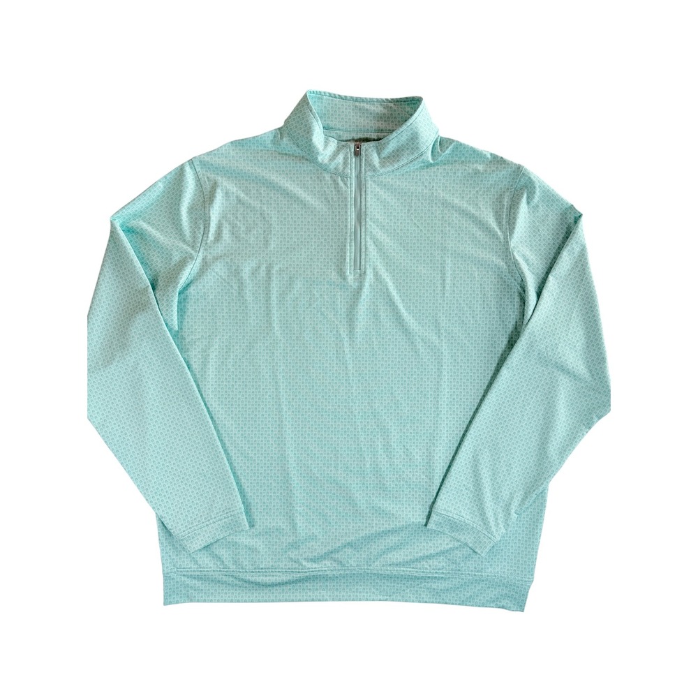Peter Millar Quarter Zip Mens XXL Teal Skull Pineapple‎ Performance Pullover